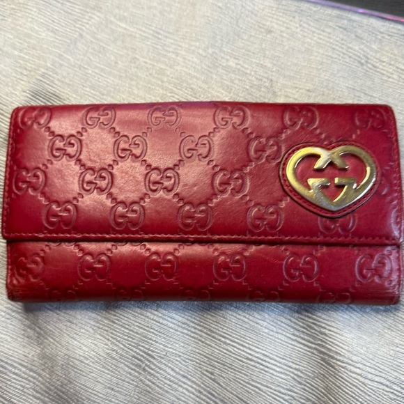 Gucci Handbags - SOLD Gucci Heart Wallet | Microguccissima Red Leather | EUC